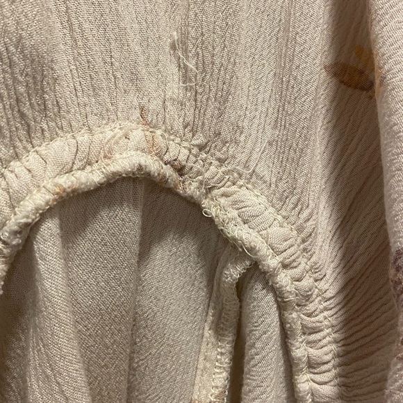 Free People Small Floral Ruched Layered Flowy Long Sleeve Blouse Top - Picture 6 of 15